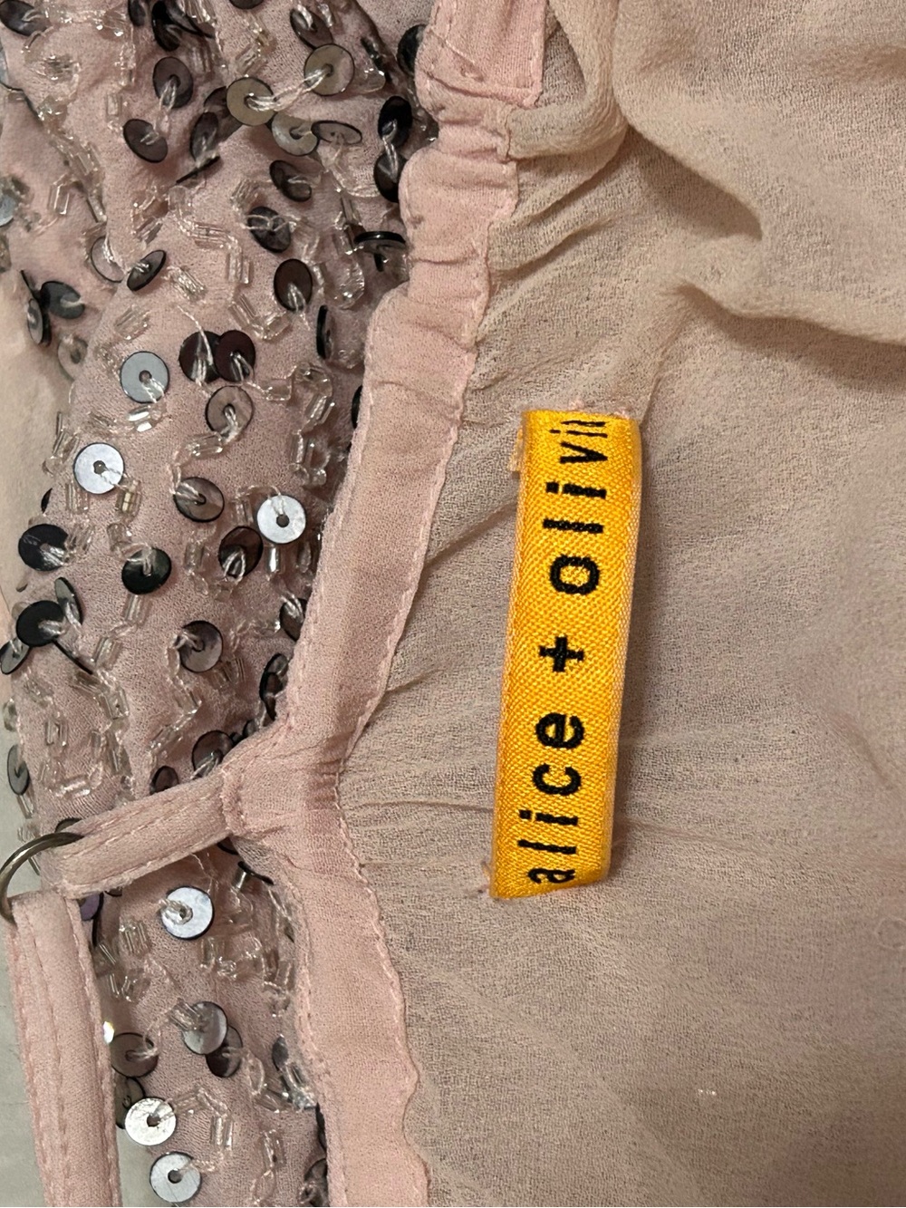 Alice + Olivia pink sequin blouson mini dress - Picture 5 of 8